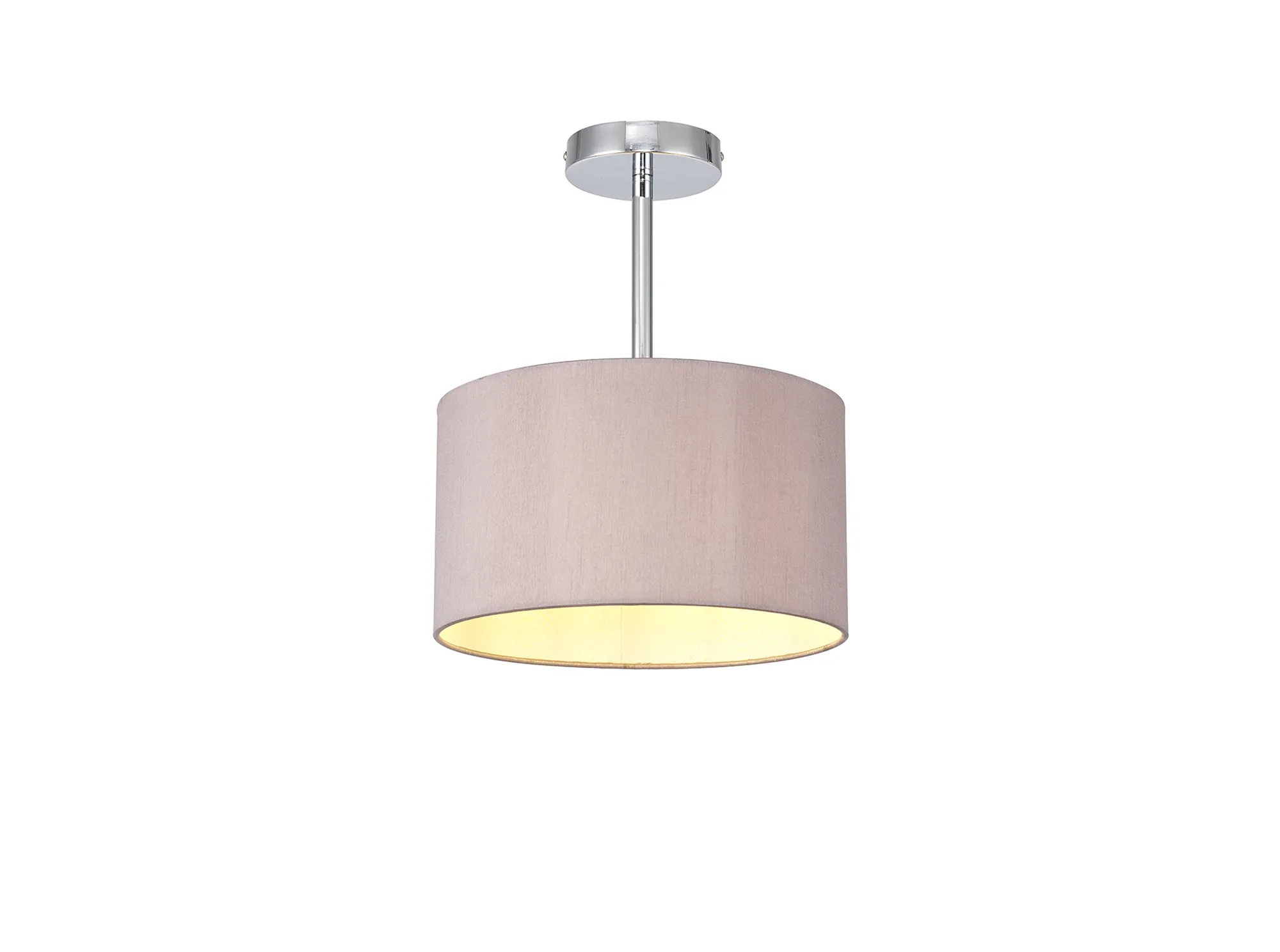 DK0081  Baymont 30cm Semi Flush 1 Light Polished Chrome; Taupe/Halo Gold